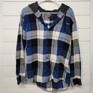 Eddie Bauer Slouchy Flannel with Hood Shacket